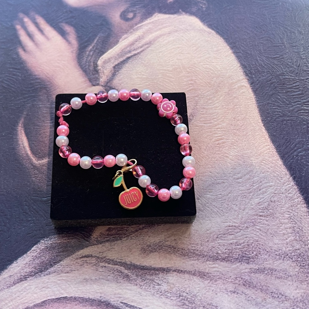Juicy Couture Pink and Gold Beaded Bracelet